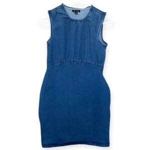 New Look Denim Stretchy Dress Mini Fitted Size L